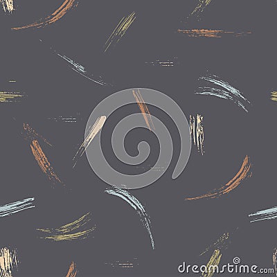 Abstract Vector seamless pattern with hand painted brush strokes texture on a grey background Stock Photo